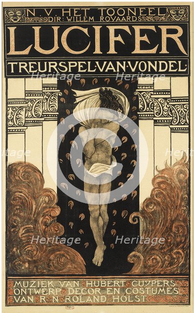 Poster for the play Lucifer, 1910. Artist: Holst, Richard Roland (1868-1938)