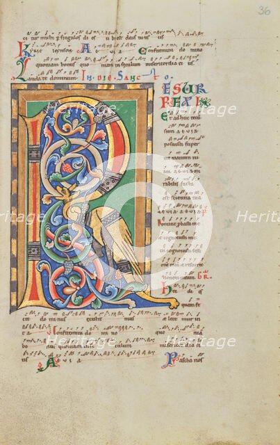 Decorated Initial R; Stammheim Missal, probably 1170s. Creator: Unknown.
