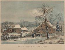 New England Winter Scene, 1861. Creator: James Merritt Ives (American, 1824-1895), and ; Nathaniel Currier (American, 1813-1888).