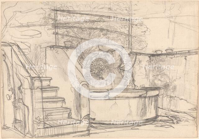 Corner of a Garden Court, 1815/1821. Creator: Friedrich Salathe.