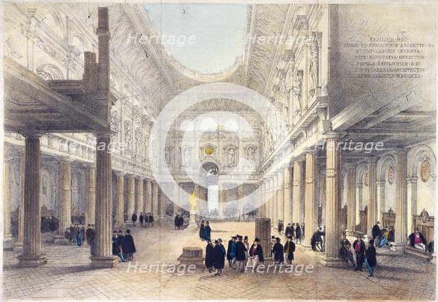 Royal Exchange (3rd) interior, London, 1840. Artist: George Belton Moore