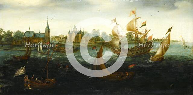 Ships off IJsselmonde, 1617. Creator: Aert Anthonisz.