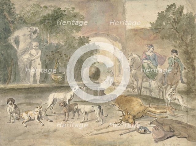 Hunting scene, 1683. Creator: Hendrik Verschuring.