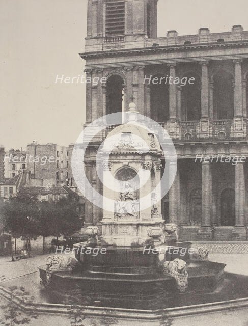 Fountain at St. Sulpice, 1851. Creator: Charles Marville.
