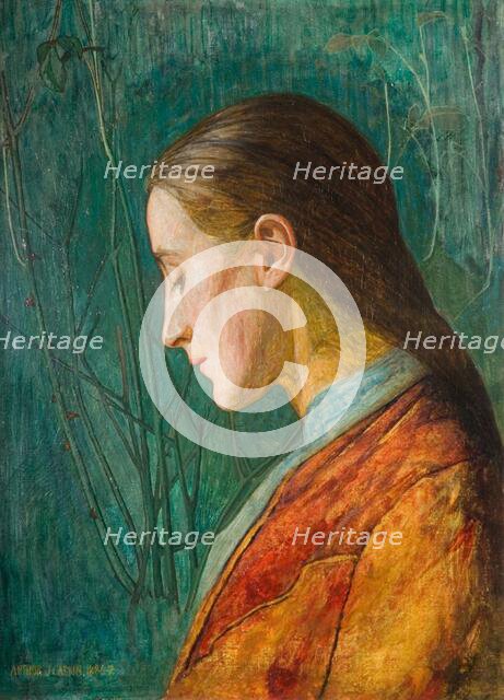 Portrait Of A Reflective Lady, 1887. Creator: Arthur Joseph Gaskin.