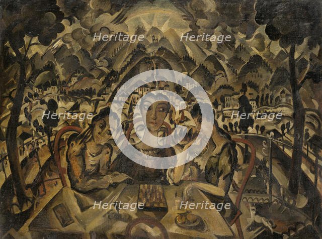 Chess players, c1917-1918. Creator: Kölschbach, Joseph (1892-1947).