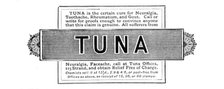 Advertisement for Tuna, 1890. Creator: Unknown.