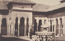 The Court of Lions in the Alhambra, Spain, 1855. Creator: John Gregory Crace.