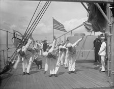 U.S.S. New York, morning exercise, between 1893 and 1901. Creator: William H. Jackson.