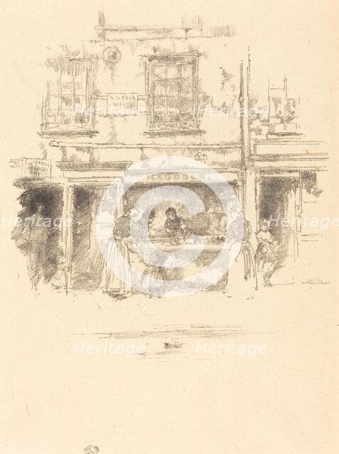 Maunder's Fish Shop, Chelsea, 1890. Creator: James Abbott McNeill Whistler.