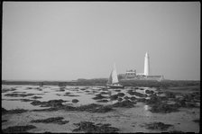 St Mary's Lighthouse, St Mary's Island, near Whitley Bay, North Tyneside, c1955-c1980. Creator: Ursula Clark.