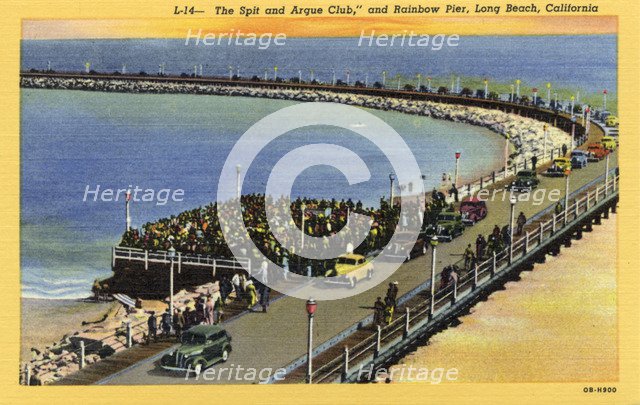 The Spit and Argue Club, and Rainbow Pier, Long Beach, California, USA, 1940. Artist: Unknown