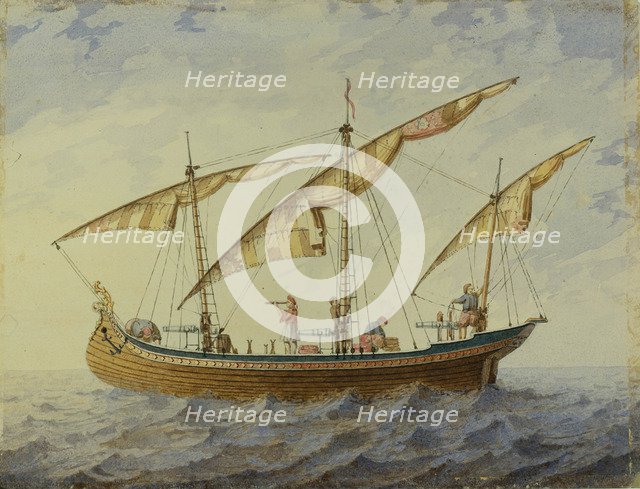 Stage design for the ballet Corsair by A. Adam, 1863. Artist: Roller, Andreas Leonhard (1805-1891)