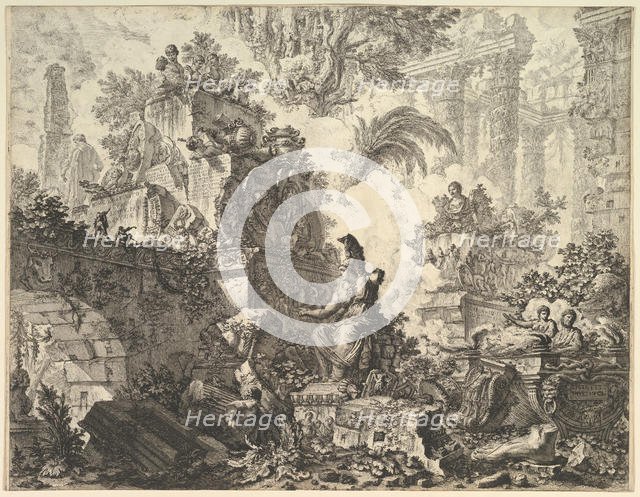 Frontispiece, with Statue of Minerva, ca. 1748. Creator: Giovanni Battista Piranesi.