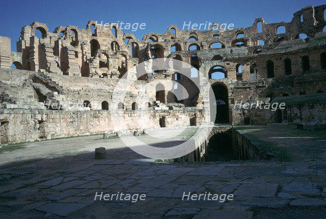 Interior of a Roman colosseum, 3rd century. Artist: Unknown