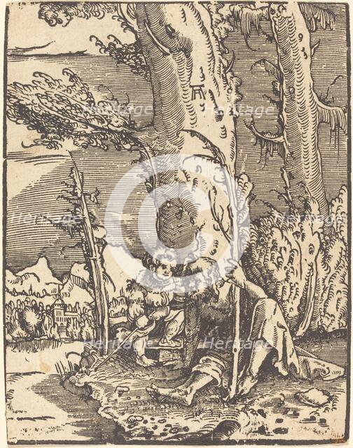 Saint Christopher Seated by a River Bank, c. 1515/1517. Creator: Albrecht Altdorfer.