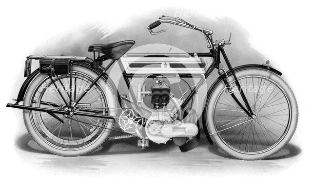 An early Triumph motorcycle, 1911-1912. Artist: Unknown