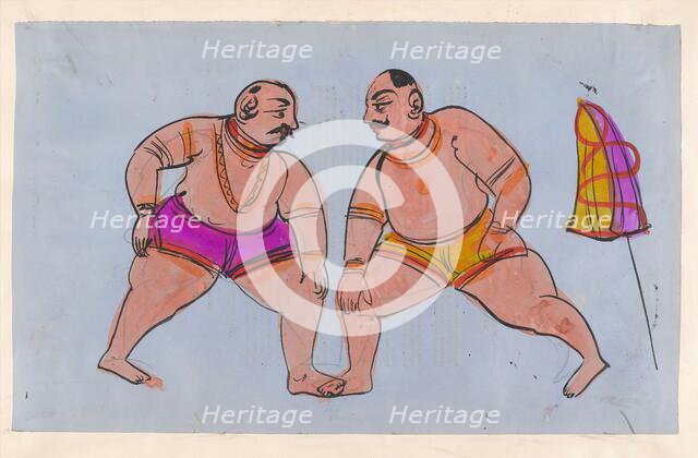 A pair of wrestlers. Creator: Unknown.