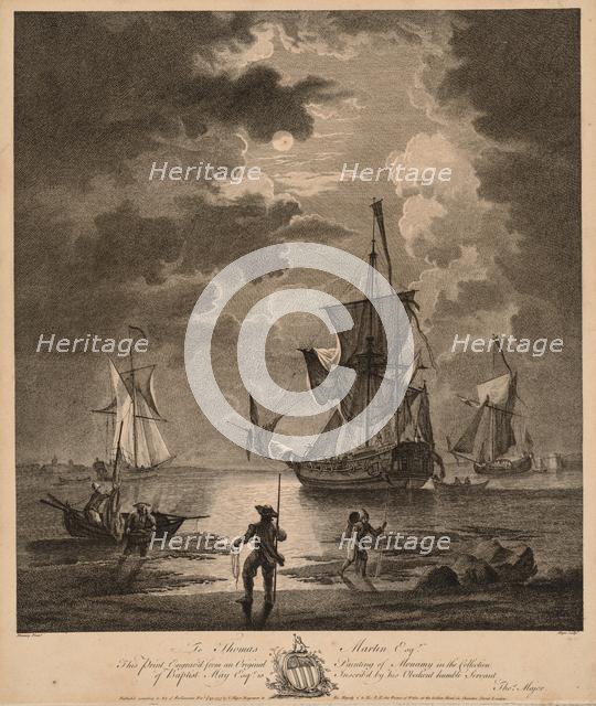 A View of the Sea by Moonlight. Creator: Thomas Major (British, 1714-1799).