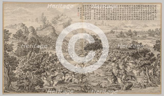 Victory at Heluo Heshi: from Battle Scenes of the Quelling of Rebellions..., c. 1765-1774. Creator: Jean Denis Attiret (French, 1702-1768).