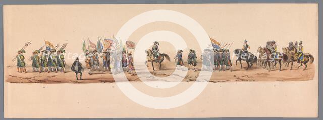 Historical parade at the second centenary of the Utrecht University, 1836 (plate 9), 1837. Creator: Victor Adam.