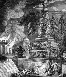 'The burning of the Temple at Ephesus', 1753. Artist: Paul Sandby