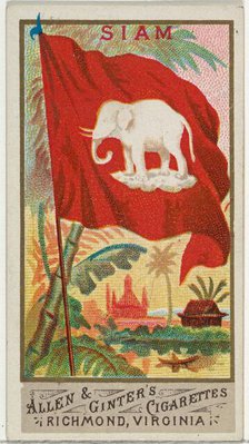 Siam, from Flags of All Nations, Series 1 (N9) for Allen & Ginter Cigarettes Brands, 1887. Creator: Allen & Ginter.