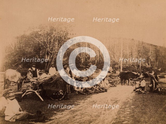 Convicts on the Berezovy Ridge. A Rest Break during the Transportation of Goods to..., 1880-1899. Creator: Innokenty Ignatievich Pavlovsky.