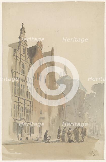 Round Lutheran church and some houses in Amsterdam, 1828-1897. Creator: Adrianus Eversen.