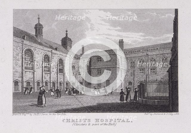 Christ's Hospital, London, 1823. Artist: James Sargant Storer