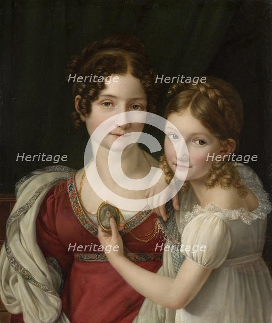 Portrait of a Mother with her Daughter , 1816-1822 . Creator: Riesener, Henri-Françoiss (1767-1828).
