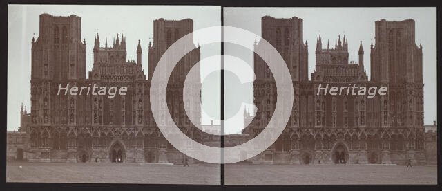 Wells Cathedral, Cathedral Green, Wells, Mendip, Somerset, 1913. Creator: Walter Edward Zehetmayr.