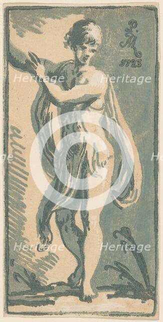 A Standing Youth Gesturing to His Right, 1723. Creators: Anton Maria Zanetti, Parmigianino.