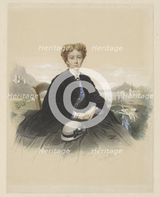 Portrait of Maria Elisabeth Adolphine Waller-Schill, 1866. Creator: Louis Chantal.