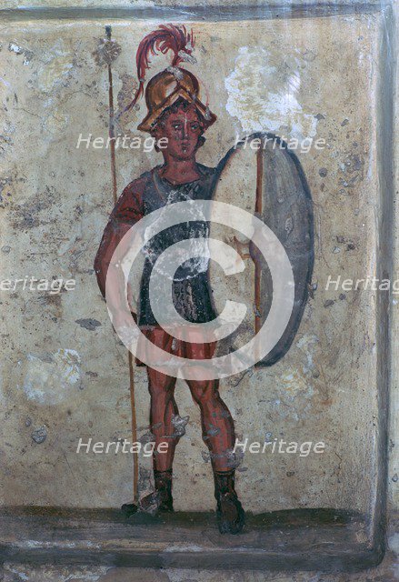 Wall-painting of a Hellenistic soldier, 3rd century BC. Artist: Unknown