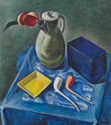 Still life with jug, tin and pipes, 1931. Creator: Kanoldt, Alexander (1881-1939).