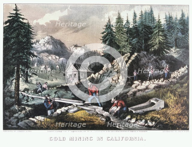 'Gold Mining in California', 1849 (1871). Artist: Currier and Ives