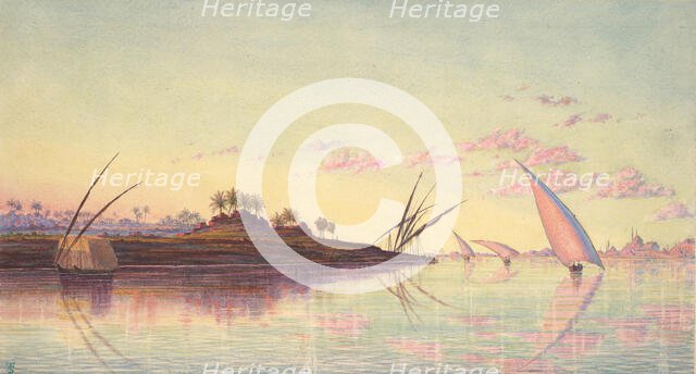 View on the Nile near Cairo, ca. 1855. Creator: Thomas Seddon.