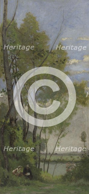 Sketch for the festival staircase of the Hotel de Ville in Paris: Banks of the Seine, c1888-1890. Creator: Hector Hanoteau.