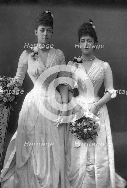The Princesses Victoria (1868-1935) and Maud (1869-1938) of Wales, 1890. Creator: W&D Downey.