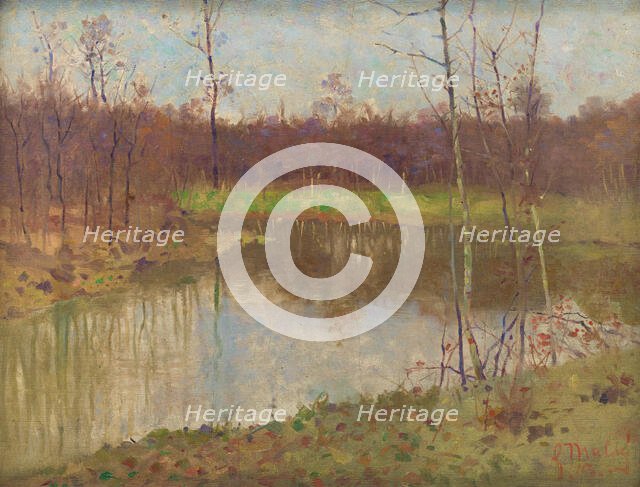 Landscape with a Fishpond, 1913. Creator: Gustav Mally.