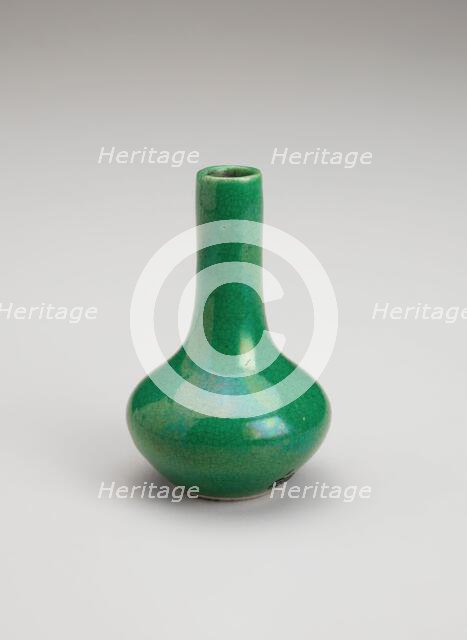 Squat green vase, 1700s. Creator: Unknown.