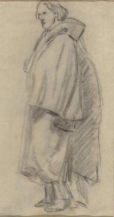 Man Wearing a Cloak [verso], 1852/1858. Creator: Edouard Manet.