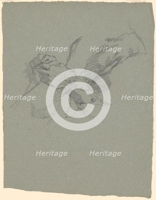 Study of Hands Knitting [recto], c. 1870-1890. Creator: Enoch Wood Perry.
