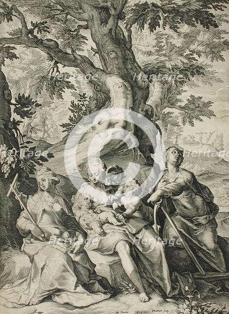 Faith, Hope, and Charity, 1590. Creator: Jacob Matham.