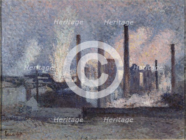 Aciérie à Charleroi (Steelworks in Charleroi), 1897. Creator: Luce, Maximilien (1858-1941).