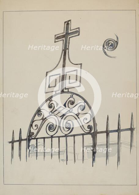 Iron Cross - Gate Ornament, c. 1936. Creator: Arelia Arbo.