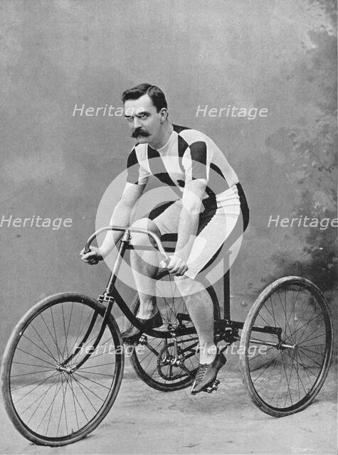 Portrait of the cyclist J Rowley, 1896. Creator: RW Thomas.