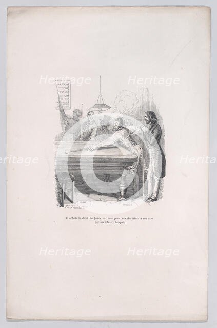 He buys the right to defeat me at his ease with a successful shot. from the Little Miserie..., 1843. Creator: Brugnot.