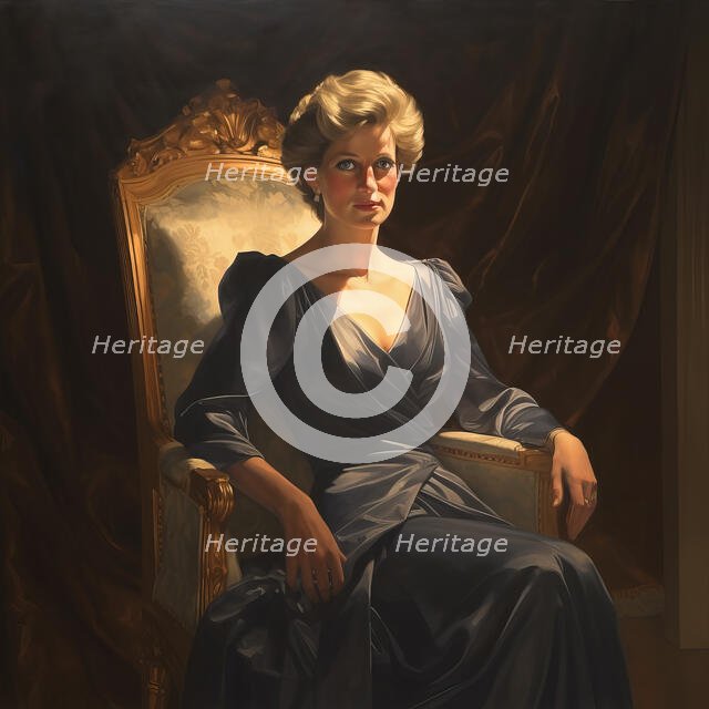 AI IMAGE - Portrait of Diana, Princess of Wales, 1980s, (2023).  Creator: Heritage Images.